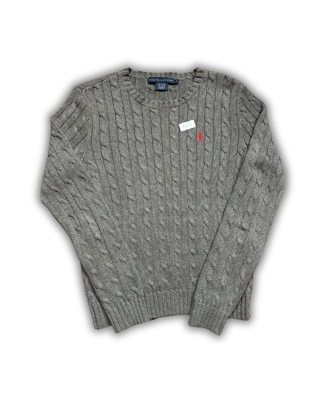 Vintage Polo Ralph Lauren Cable Knit Sweater – Gray