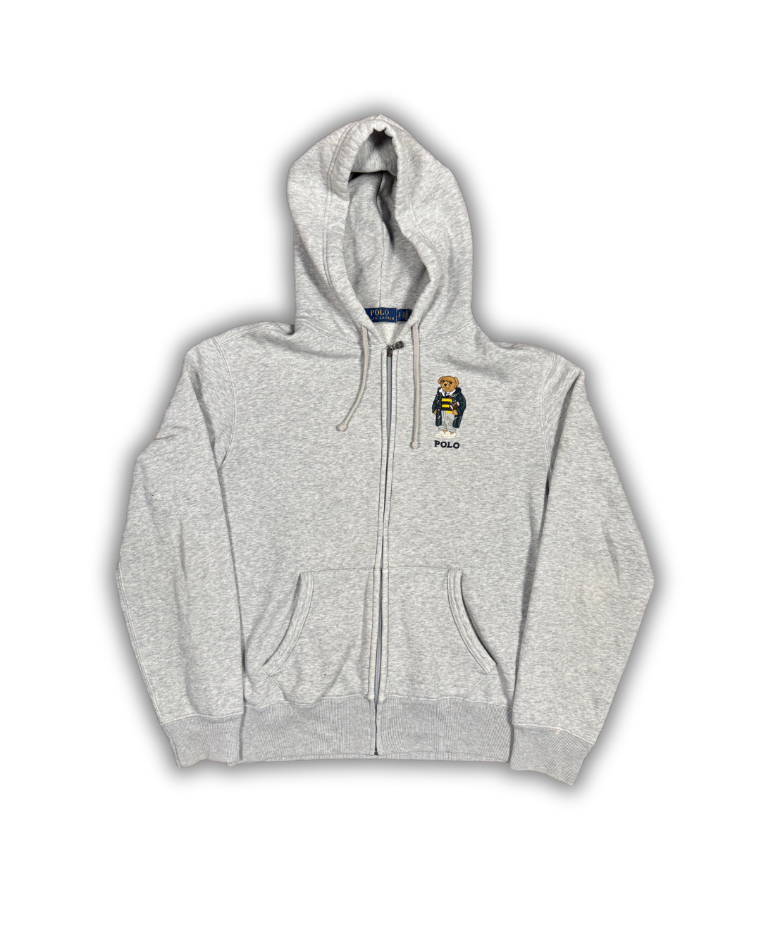 Vintage Polo Ralph Lauren Bear Zip-Up Hoodie – Heather Gray